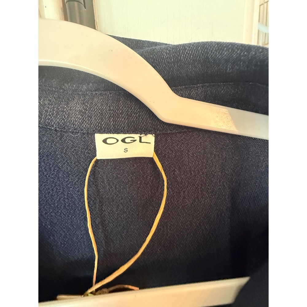 OGL Move Navy Blue Linen Blend Sleeveless Tie Waist Midi Dress Pockets S 2581W43 - Picture 6 of 7